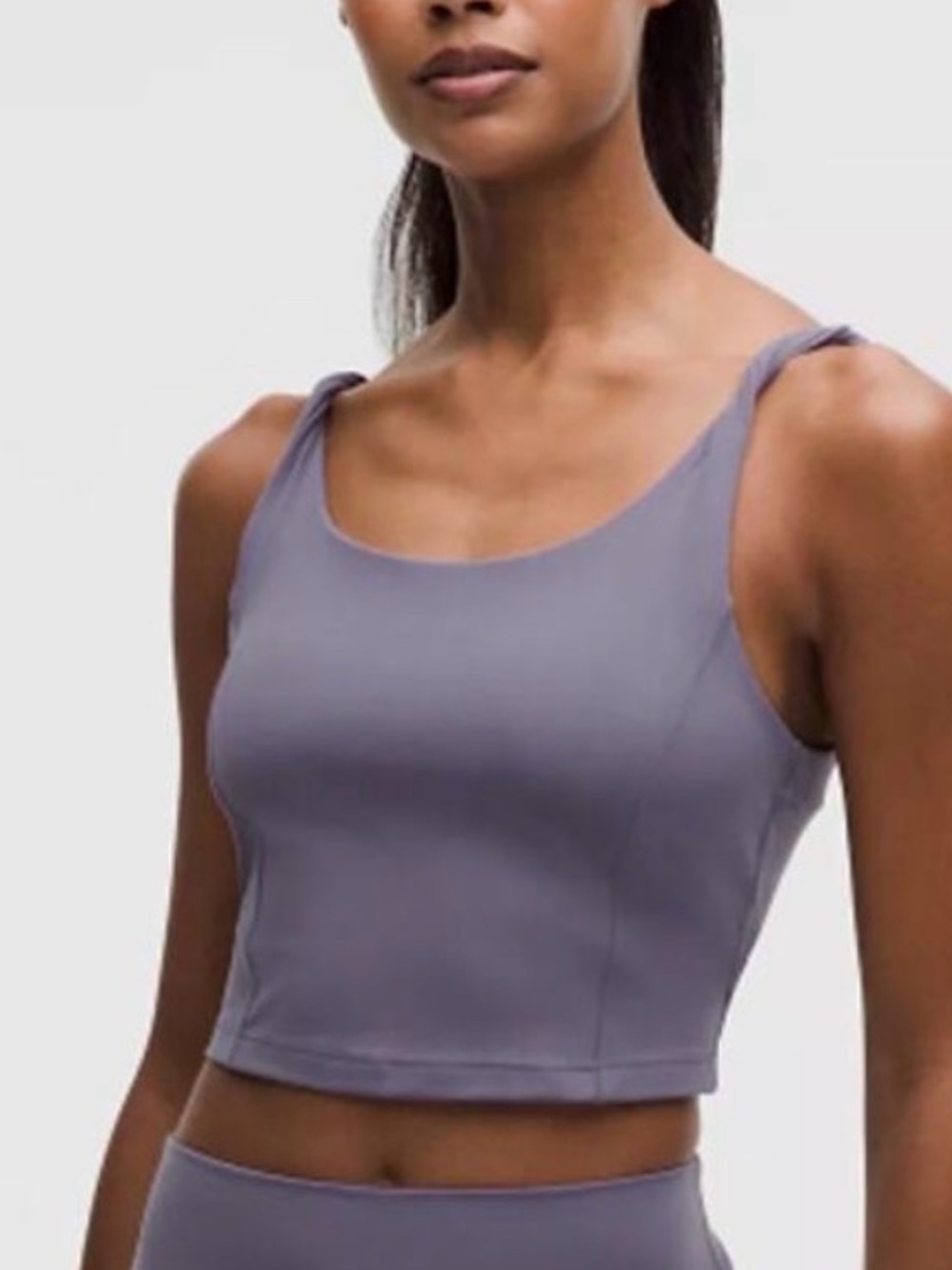 Lululemon Align Twist Strap Cropped Tank Top Grape Mist XL 14 NWT